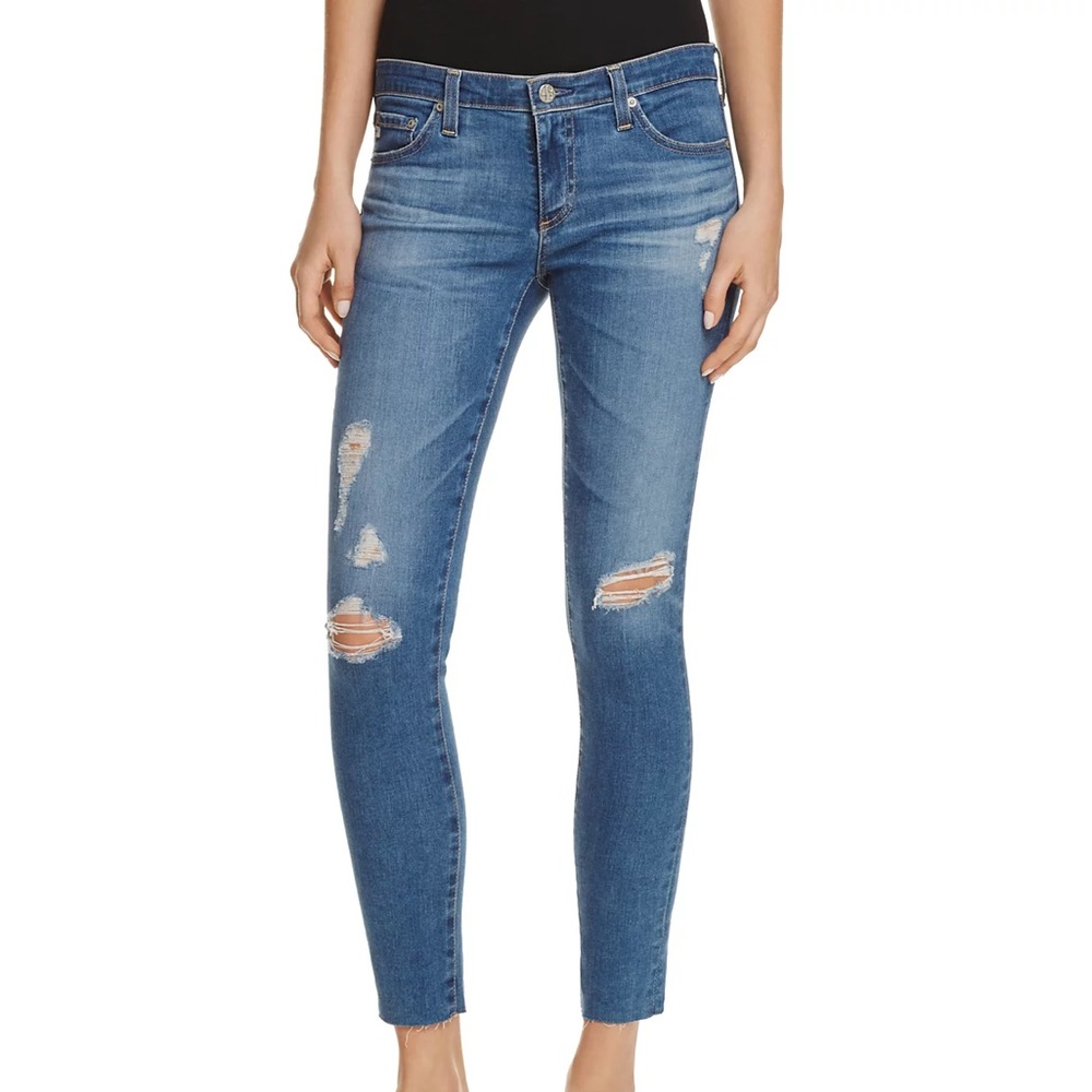 AG Adriano Goldschmied The Legging Ankle Super Skinny with Raw Hem